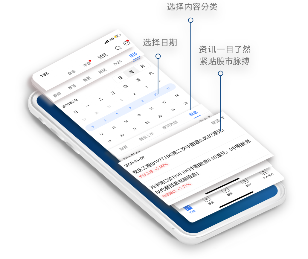 uSMART盈立智投「资讯月曆」界面